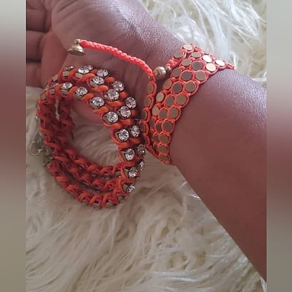 Red and Silver Tone Fashion Magnetic Necklace and Bracelet.🌴 - Picture 5 of 10